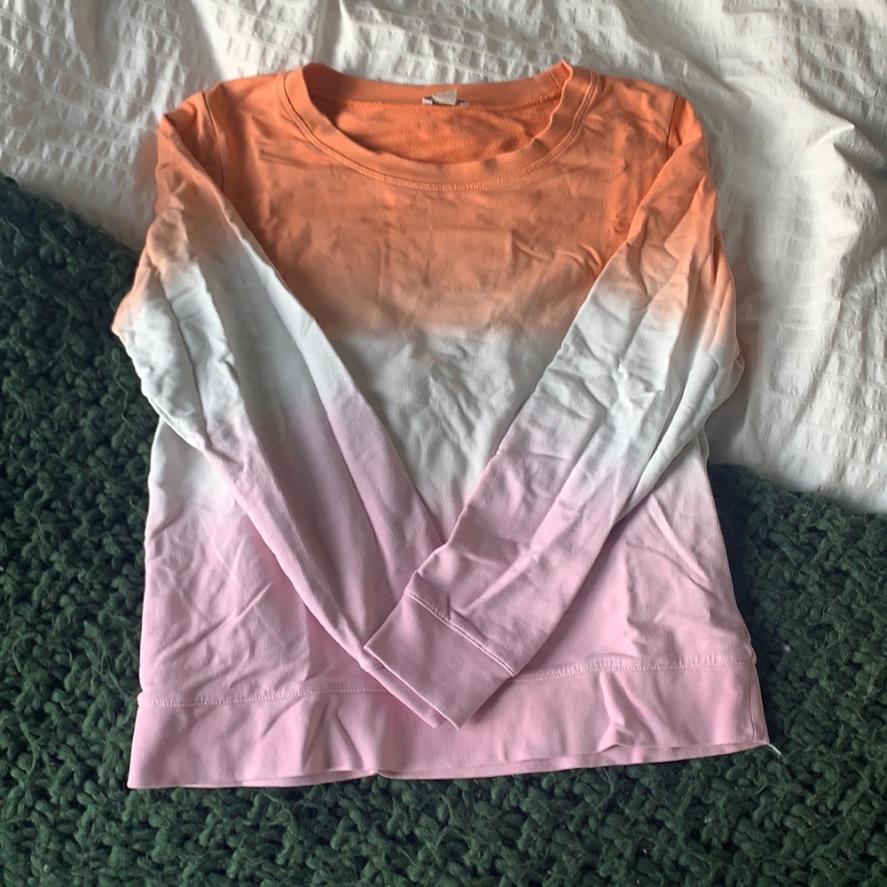 J. Crew pink, white pink tie dye sweatshirt size small